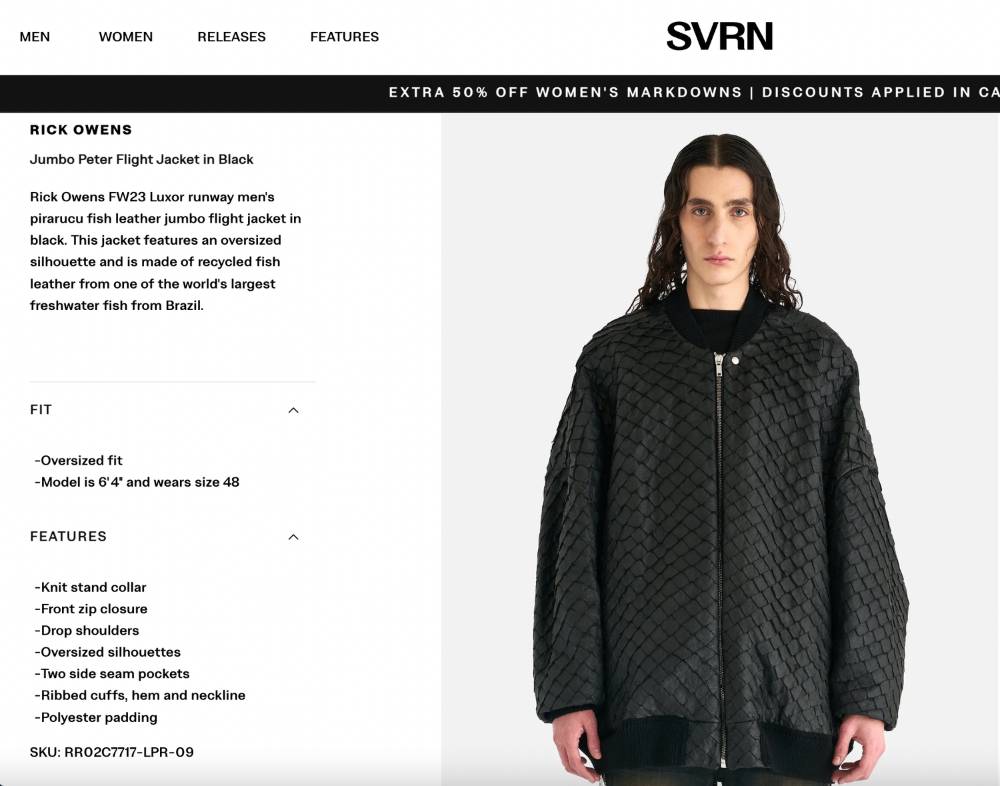 Product copy on svrn.com